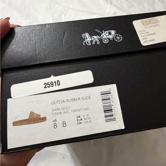 Coach Dark Gold Ulyssa Rubber Slides - Picture 2 of 3